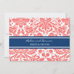 Invitation Dîner de répétition de Corail bleu
