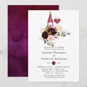 Invitation Dîner de répétition de dégustation de vin floral B