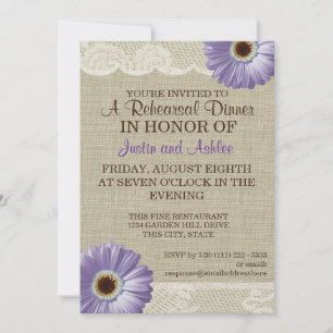 Invitation Dîner de répétition de dentelle et de marguerite v