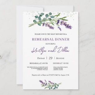 Invitation Dîner de répétition de feuillage Lavender Eucalypt