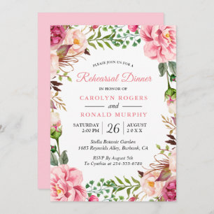 Invitation Dîner de répétition de fleurs blanches modernes ro