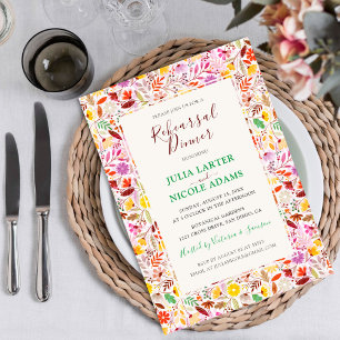Invitation Dîner de répétition de fleurs de tulipe estivales