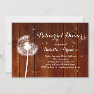 Invitation Dîner de répétition de fleurs et de bois Invitatio