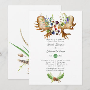 Invitation Dîner de répétition de forêt rustique