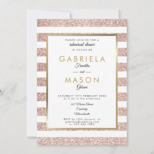 Invitation Dîner de répétition de la bande de paillettes or r