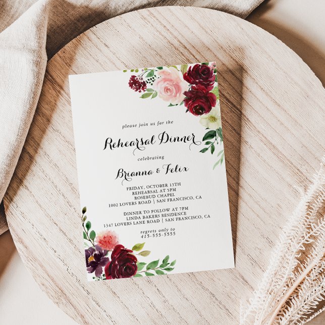 Invitation Dîner de répétition de la calligraphie du printemp (Créateur téléchargé)