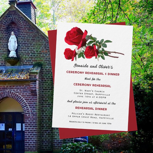 Invitation Dîner de répétition de la cérémonie des Mariages r (Créateur téléchargé)
