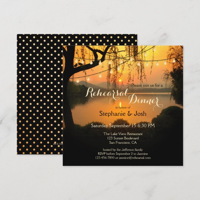 Invitation Dîner de répétition de la chaîne de soleil Invitat (Devant / Derrière)