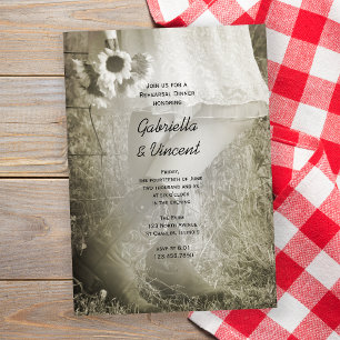 Invitation Dîner de répétition de la ferme de tournesol de po