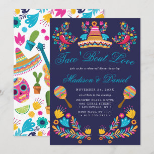 Invitation Dîner de répétition de la Fiesta Florale Mexicaine