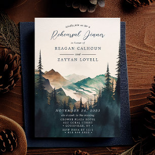 Invitation Dîner de répétition de la forêt de pins de montagn