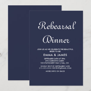 Invitation Dîner de répétition de la Marine romantique
