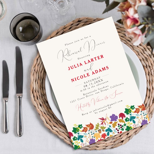 Invitation Dîner de répétition de la prairie pourpre de mouta (Créateur téléchargé)