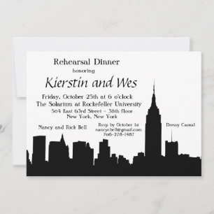 Invitation Dîner de répétition de la silhouette de NYC Skylin