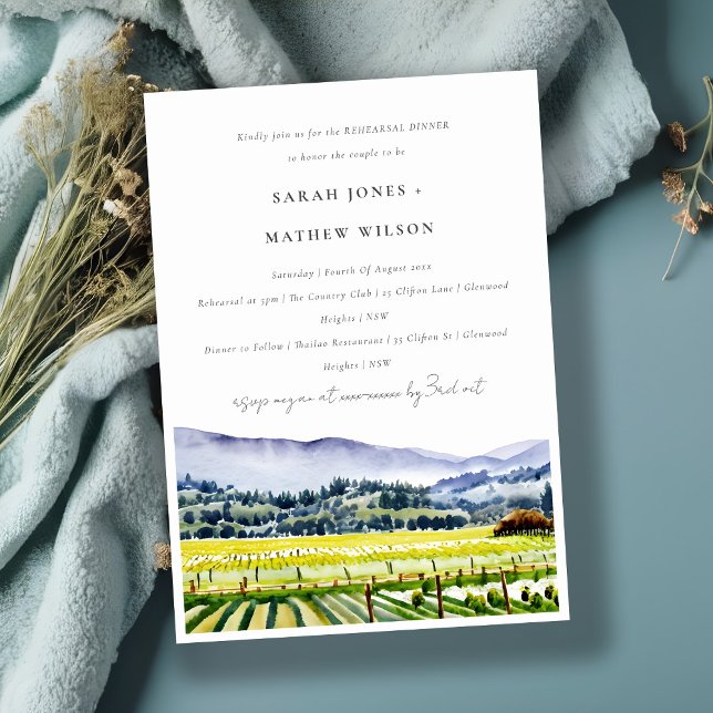 Invitation Dîner de répétition de la vigne de Napa Valley Wat (Créateur téléchargé)