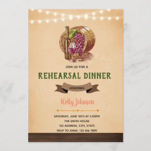 Invitation Dîner de répétition de la vinerie