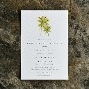 Invitation Dîner de répétition de l'aquarelle tropicale des p