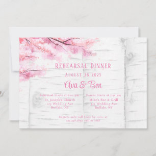Invitation Dîner de répétition de l'arbre de fleurs de cerisi