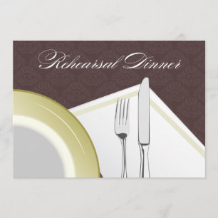 Invitation Dîner de répétition de l'endroit (brun)