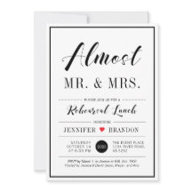 Dîner de répétition de mariage à la typographie mo