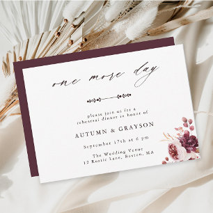 Invitation Dîner de répétition de mariage à l'aquarelle Roman