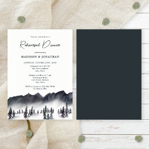 Invitation Dîner de répétition de mariage au milieu des pins