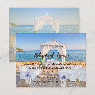Invitation Dîner de répétition de mariage au Tropical Beach A