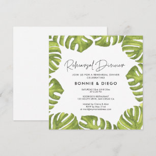 Invitation Dîner de répétition de mariage aux feuilles de pal