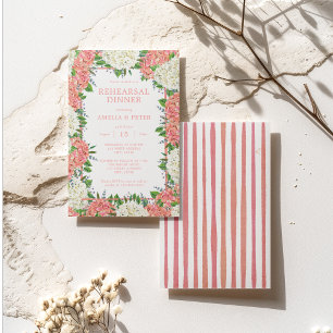 Invitation Dîner de répétition de mariage aux Hortensias à ra