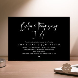 Invitation Dîner de répétition de mariage, avant qu'ils ne di