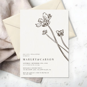 Invitation Dîner de répétition de mariage bohème moderne aux