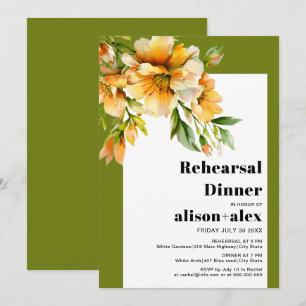 Invitation Dîner de répétition de mariage d'automne au rhodod