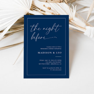 Invitation Dîner de répétition de mariage de la Marine Invita