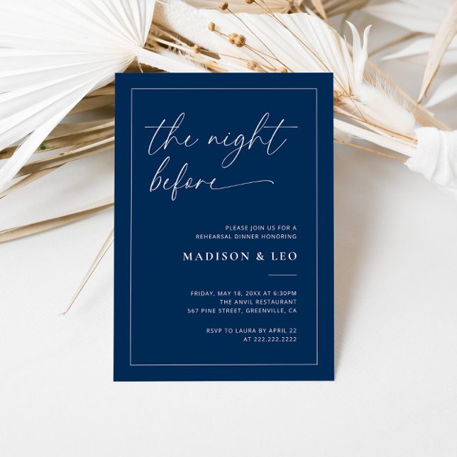Invitation Dîner de répétition de mariage de la Marine Invita (Créateur téléchargé)