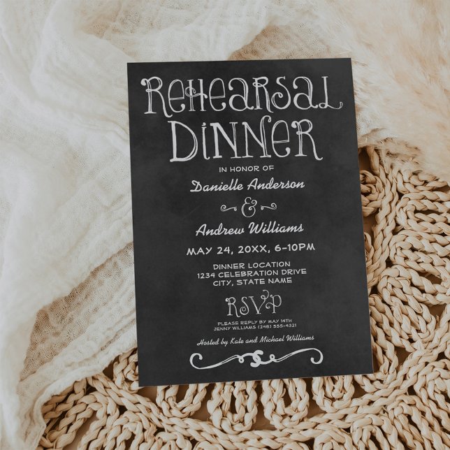 Invitation Dîner de répétition de Mariage de tableau de bord  (Créateur téléchargé)
