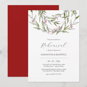 Invitation Dîner de répétition de mariage d'hiver élégant