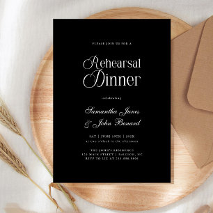 Invitation Dîner de répétition de mariage écriture chic moder