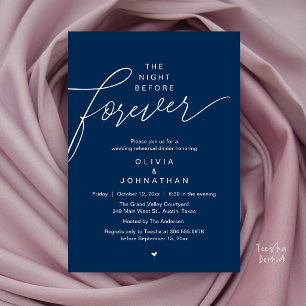 Invitation Dîner de répétition de mariage, écriture moderne é