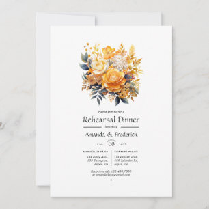 Invitation Dîner de répétition de mariage floral à cadran sol