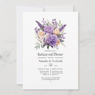 Invitation Dîner de répétition de mariage floral lavande numé