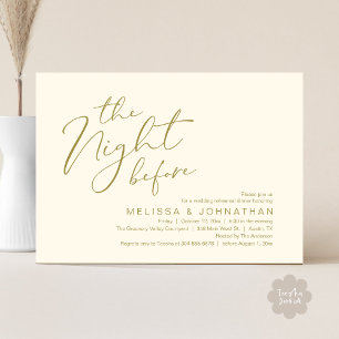 Invitation Dîner de répétition de mariage la veille