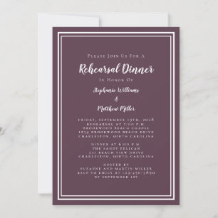 Invitation Dîner de répétition de mariage minimaliste au cass