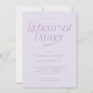Invitation Dîner de répétition de mariage minimaliste lilas