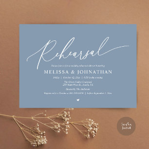 Invitation Dîner de répétition de mariage minimaliste romanti