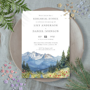Invitation Dîner de répétition de mariage Mountain Wildflower