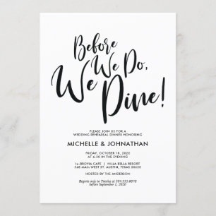 Invitation Dîner de répétition de mariage parfait et élégant 