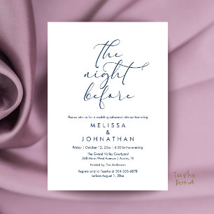Invitation Dîner de répétition de mariage romantique la veill