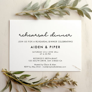 Invitation Dîner de répétition de mariage simple