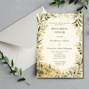 Invitation Dîner de répétition de mariage toscan italien aux