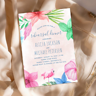 Invitation Dîner de répétition de mariage tropical de plage e